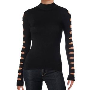 Aqua cutouts turtleneck